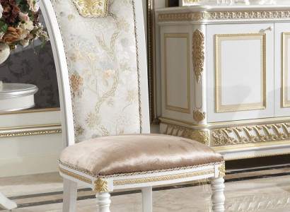 6 Chairs Set Dining room Design White Chair Suite Antique Style Baroque Armchair